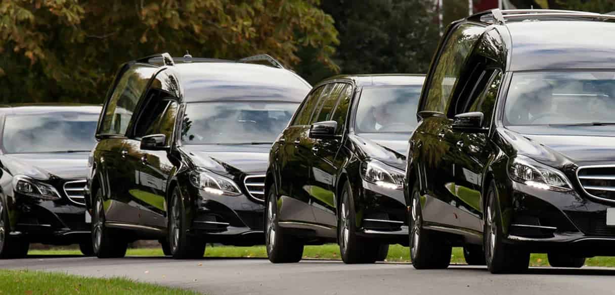 Funeral cars convoy