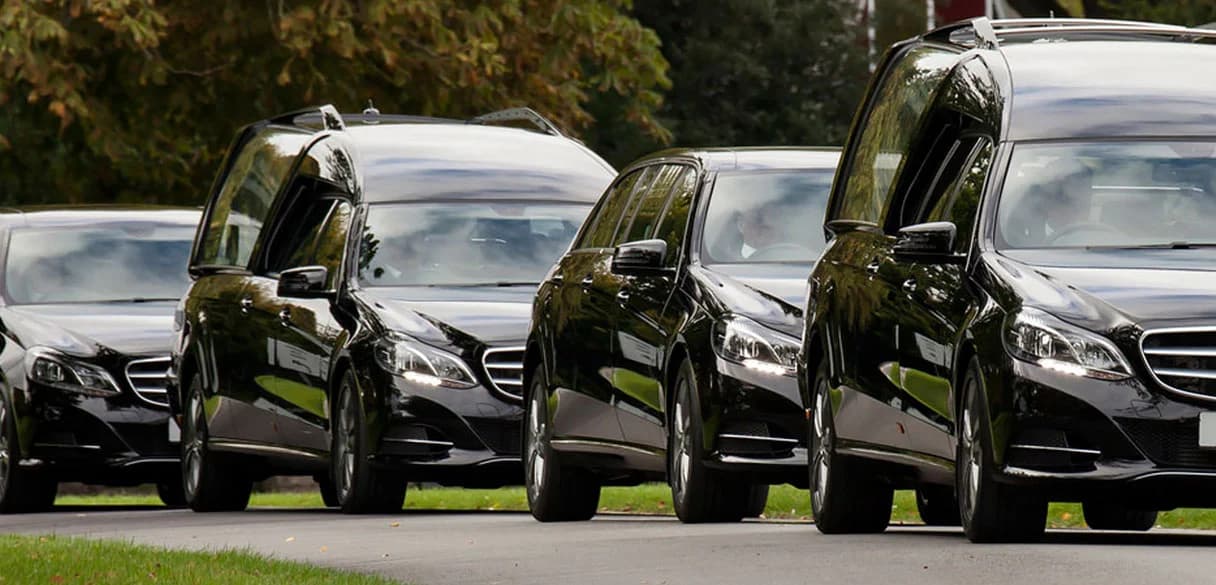Funeral cars convoy